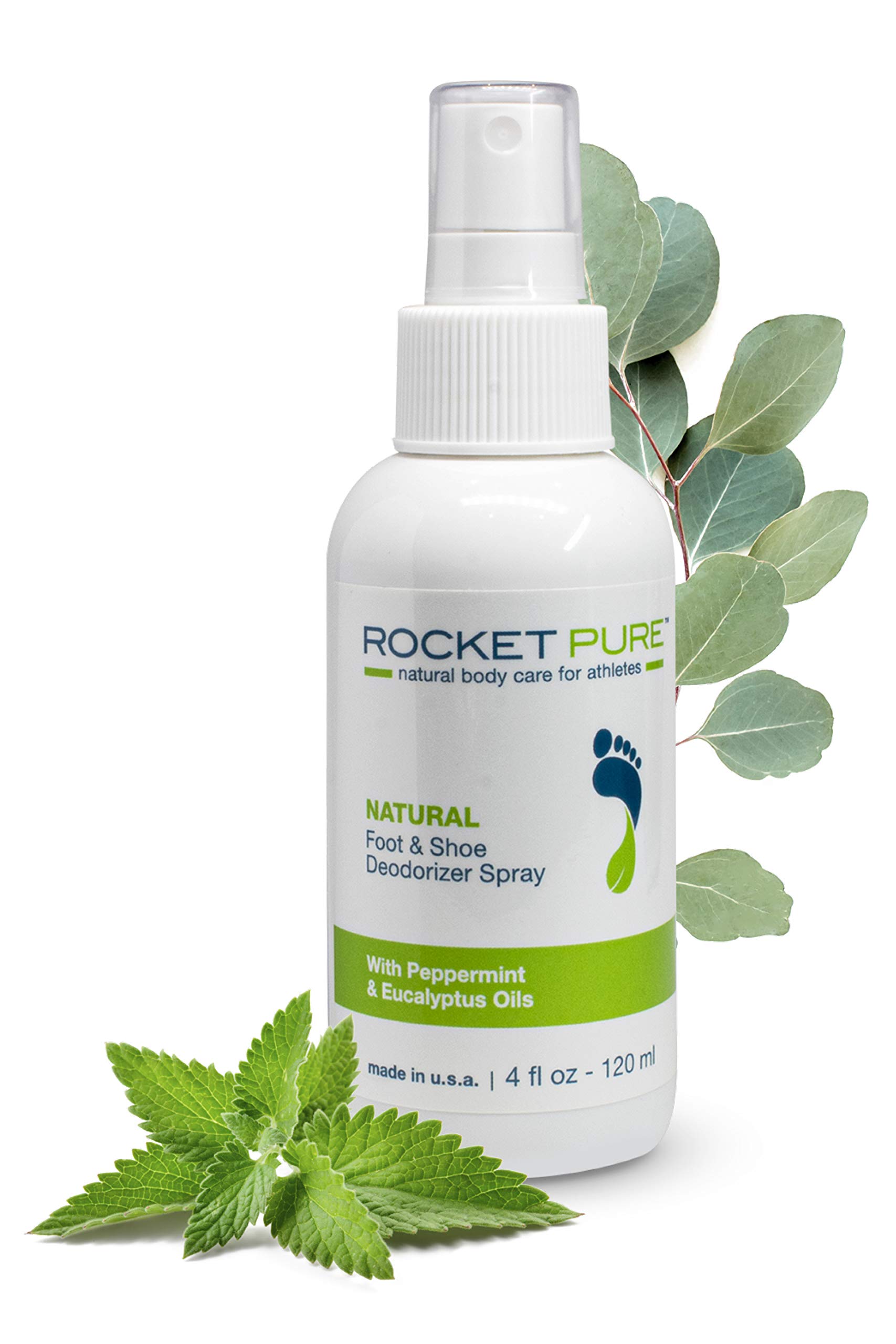 Odor Control for Feet, Shoes & Gym Gear Natural Foot & Shoe Deodorizer Spray Mint 4 fl oz