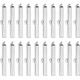 uxcell 100Pcs Slide on End Clasps, 30mm Tube Ball Bead Slider Crimp Ends for Multi-Strand DIY Craft Making, Silver Tone