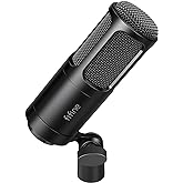 FIFINE XLR Dynamic Microphone, Vocal Podcast Microphone with Cardioid Pattern, Studio Metal Mic for Streaming Voice-Over Dubbing Video Recording, Black-K669D