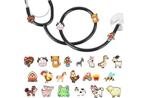 LuneClat Farm Animals Cows Sheep Stethoscope Charms - 20Pcs Pediatric Stethoscopes Decor Tag Accessories for Nurses Doctors PEDS Vet Medical Workers, Gift for Nursing Students Graduation