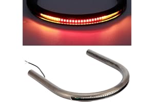 9.1in 8.3in 6.9in Tube Cafe Racer Rear Seat Frame Hoop Brat Style Seat LED Brake Turn Singal Light Universal for Honda Yamaha