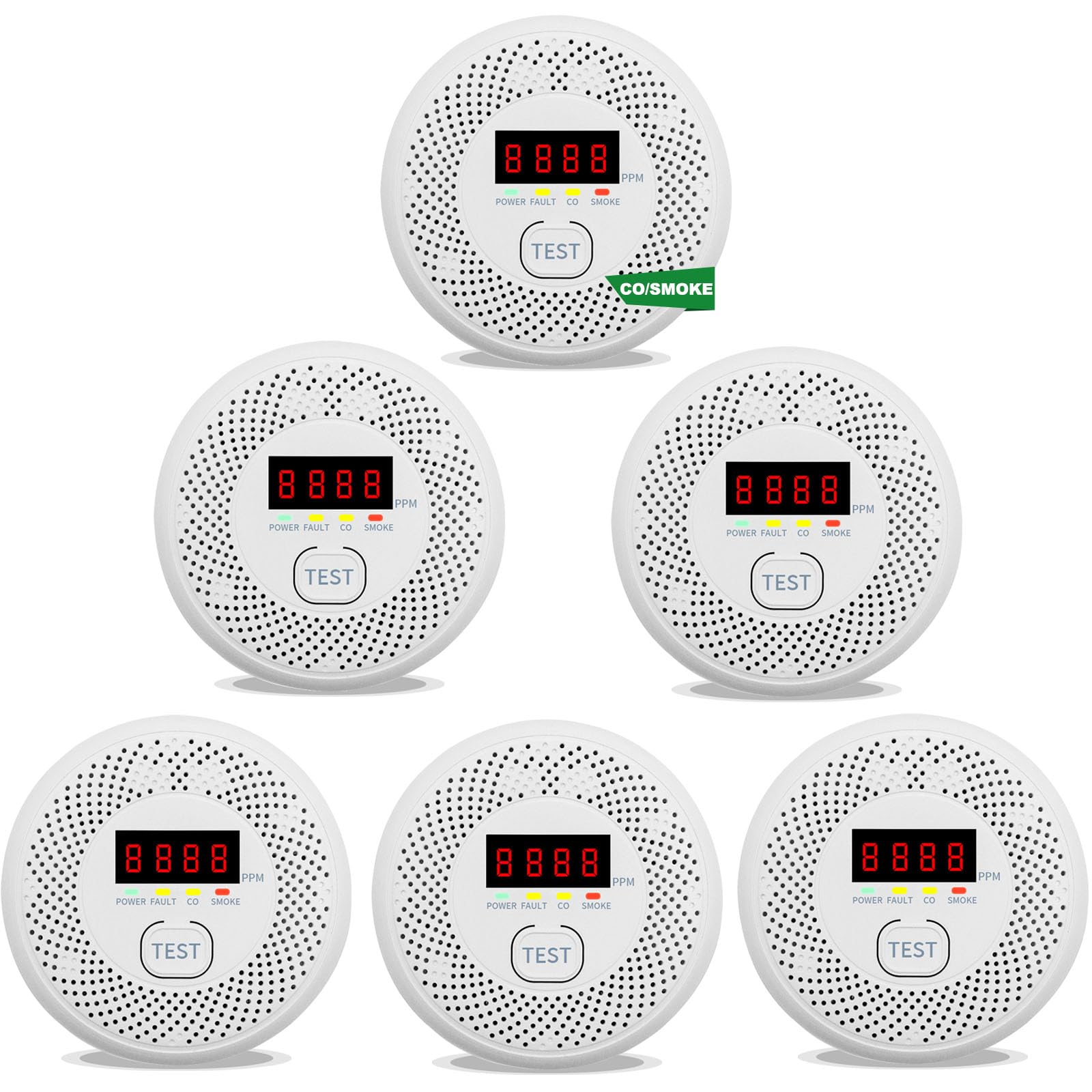 Vzmcov Carbon Monoxide and Smoke detecto LCD