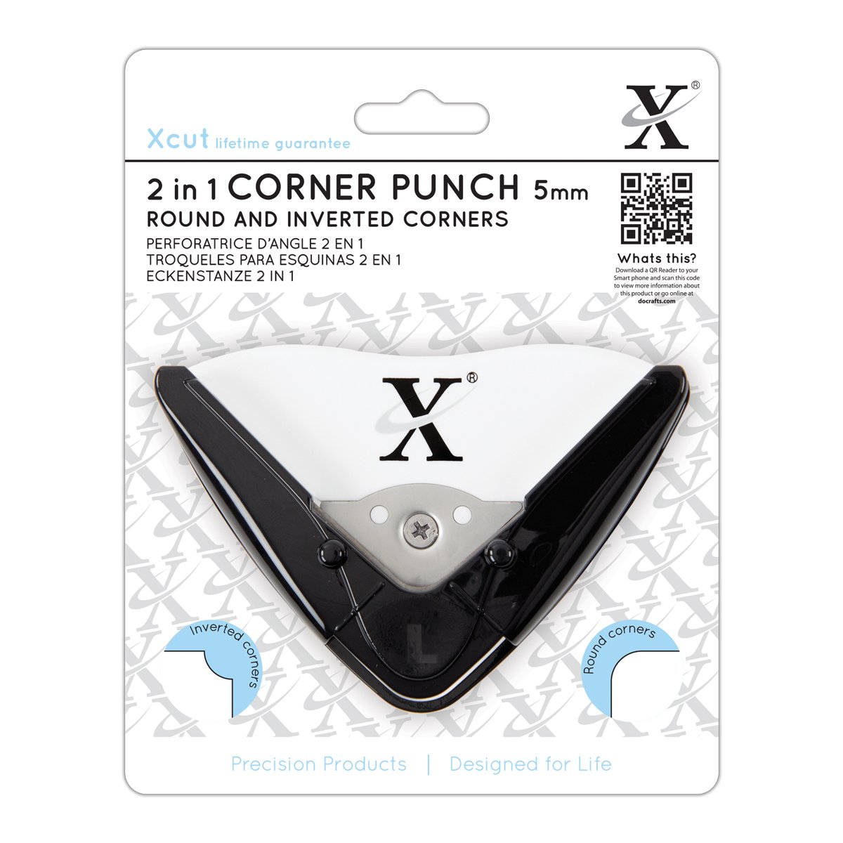 Xcut Corner Punch 2 In 1 5mm Radius, Easy To Use Puncher Create Designs On Craft Makes For Paper, Thin Card, Craft Supplies