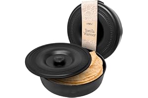KSEV Tortilla Warmer Insulated Container with Lid (8.5" x 2.5"-Inch), BPA FREE Microwave & Dishwasher Safe Tortilla Holder Se