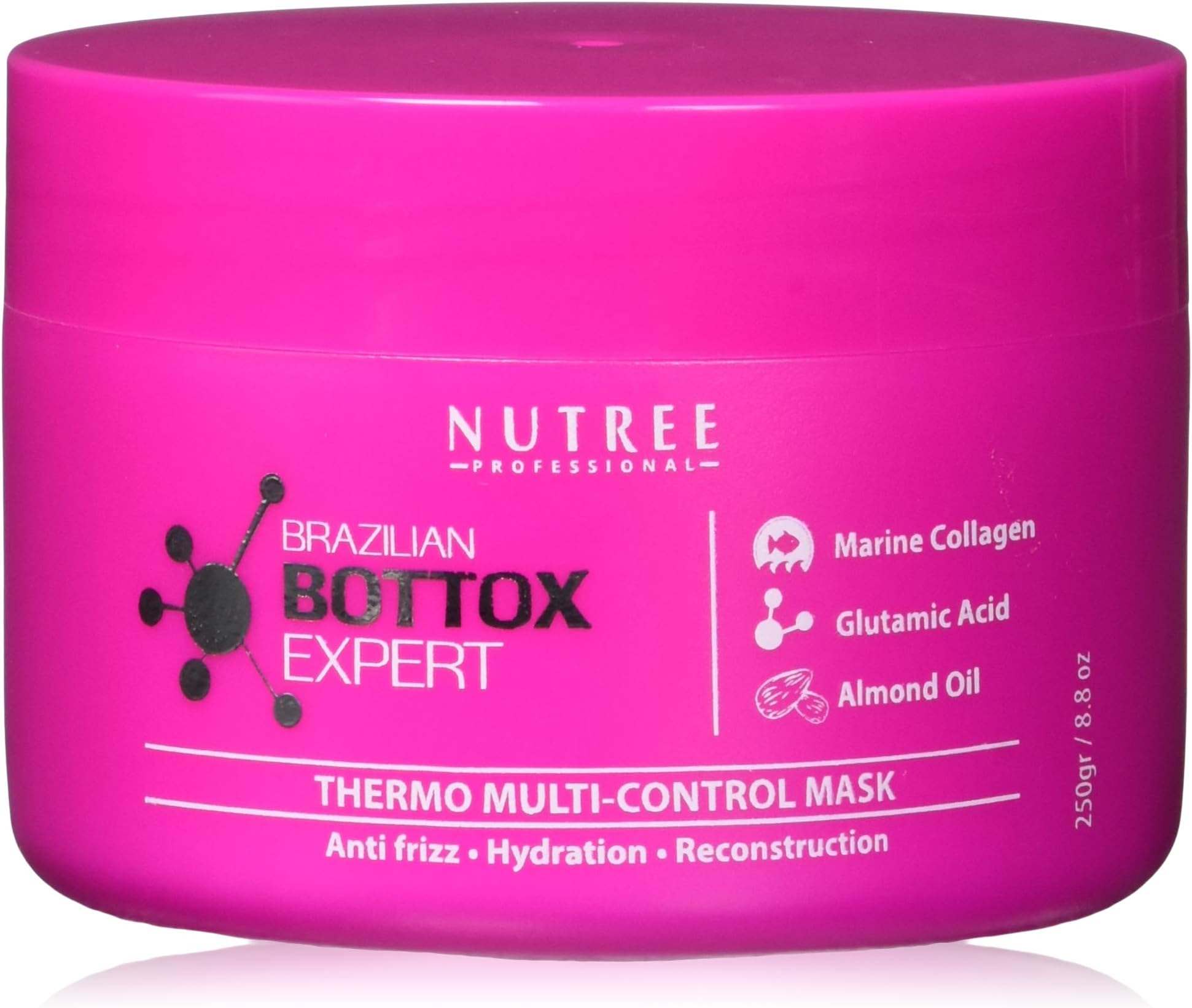 Brazilian Hair Bottox Expert Thermal Mask 8.8 oz - Contains Marine Collagen and Almond Oil - Formaldehyde-Free - Repairs the Hair Elasticity and Flexibility, Softens, Moisturizers, Adds Shine