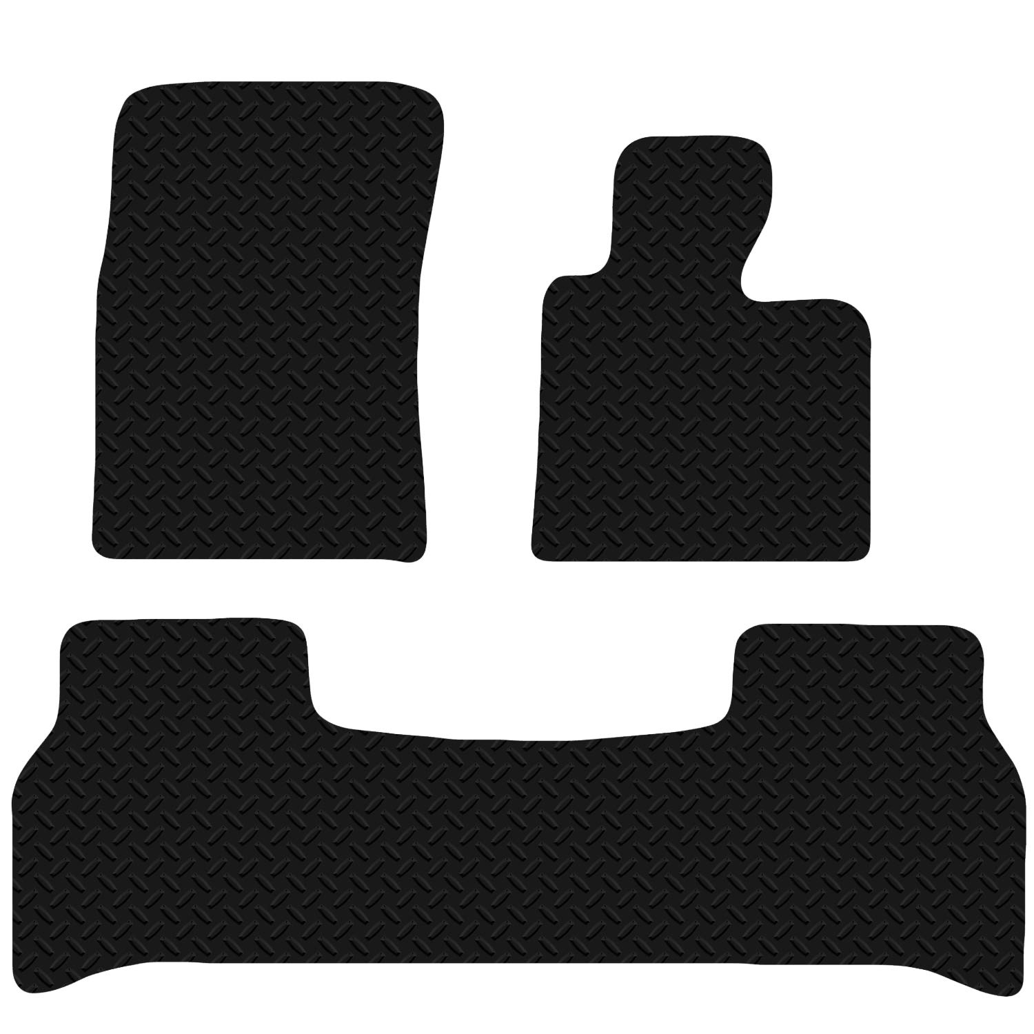 Carsio Car Mats 3pc Set For Range/Land Rover Vogue 2002-2012 Tailored Fit Rubber Floor Mat Complete Accessory Black Custom Fitted - Anti-Slip Backing, Heavy Duty & Waterproof