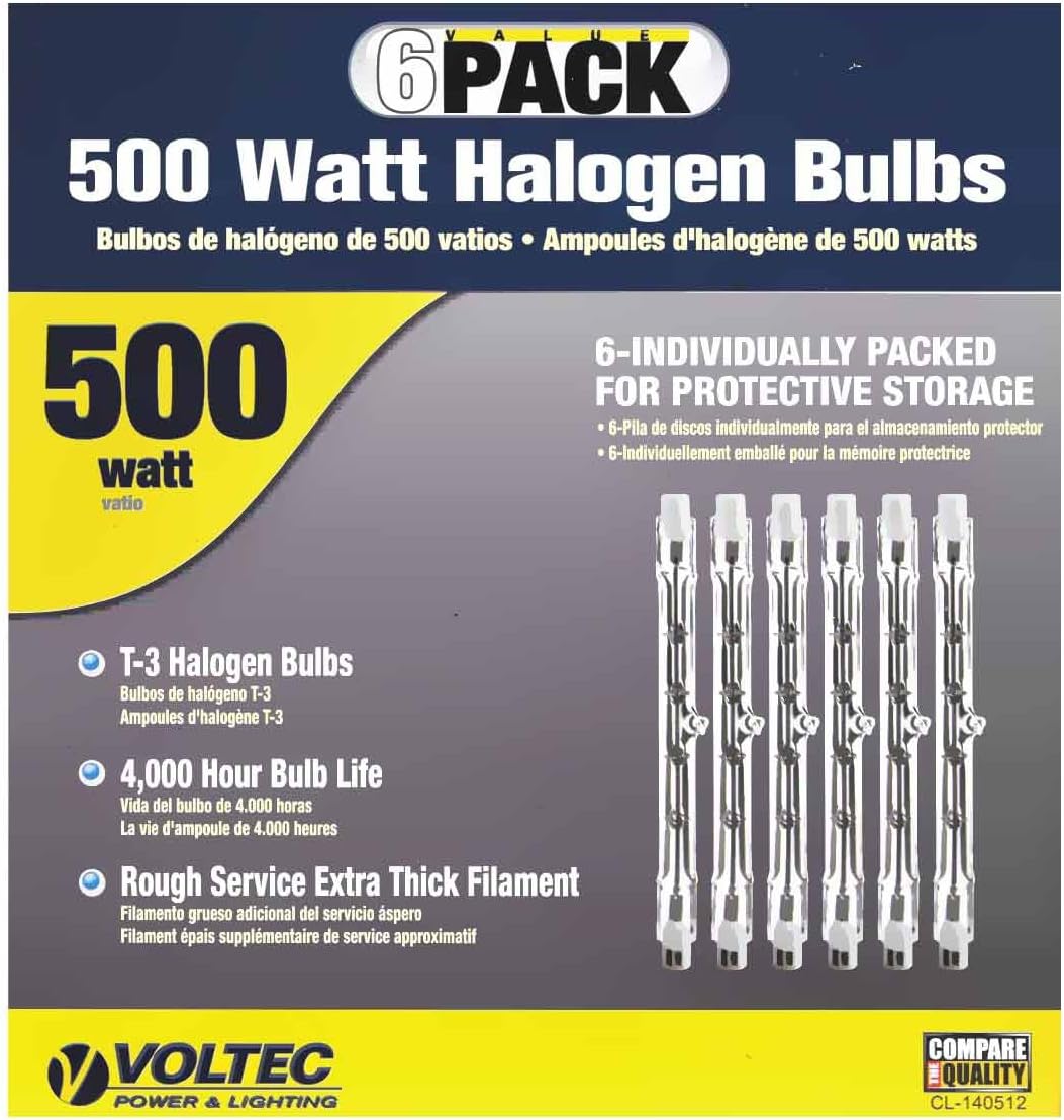 Voltec 500 W Replacement Halogen Bulb 6/Pack
