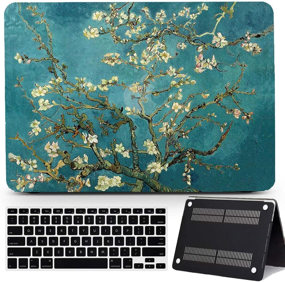 Bizcustom Hard Rubberized Case for MacBook Pro 13 A1278 with CD-ROM 2008-2012 Years Oil Painting Apricot Blossom Flower Plastic Cover