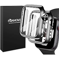 AMOVO [2 Pack] Case for Apple Watch Series 6/5/4/SE 40mm Built-in Tempered Glass Screen Protector [3D Full Coverage…