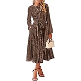 Happy Sailed Women's Velvet Dress Fashion Fall Winter Long Sleeve High Waist A-Line Semi Formal Wedding Guest Dresses