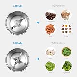 SHARDOR Coffee & Spice Grinder Electric with 2 Removable Stainless Bowls 70g view 3