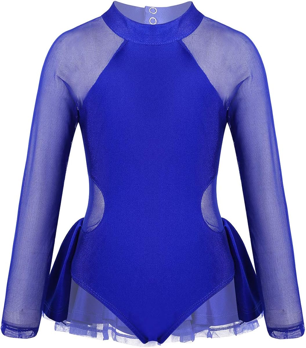 VernLan Girls Sequined Mesh Gymnastic Ballet Dance Leotard Unitard