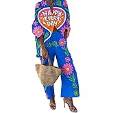 Kubsid Women Outfits Sets Casual Floral Button Down Shirt Wide Leg Pants Beach Sexy Matching Loungewear Workout Sets