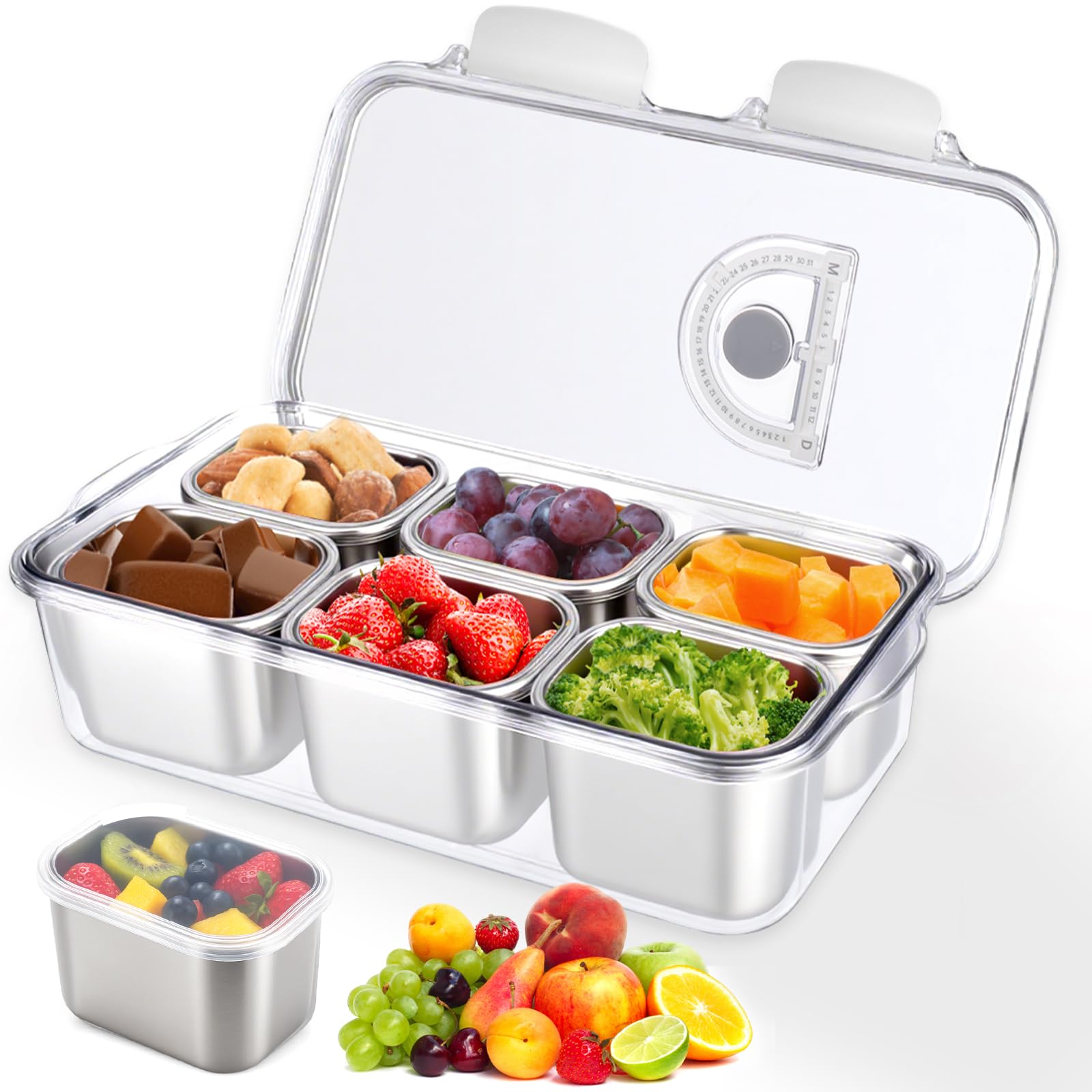 Snackle Containers AIERSA Snackle Box Container, Stainless Steel Snack Containers with Lid ...