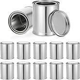 12 PCS Empty Paint Cans with Lids, Metal Paint Can Set (0.4L / 13.5 Oz), for DIY, Paint-Storage, Art Supplies, Home & Office Organization (3.26" H x 3.66" D)