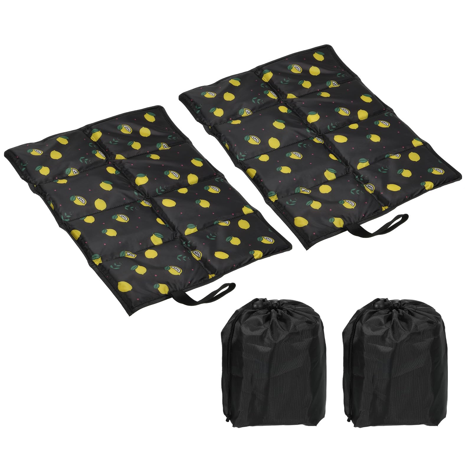 PATIKIL 15.7"x11.6"x0.4" Foldable Hiking Seat Pad, 2 Pack Cushion Sitting Pads Foam Mat Ultralight Waterproof for Outdoor Camping Picnic Stadium, Yellow Black