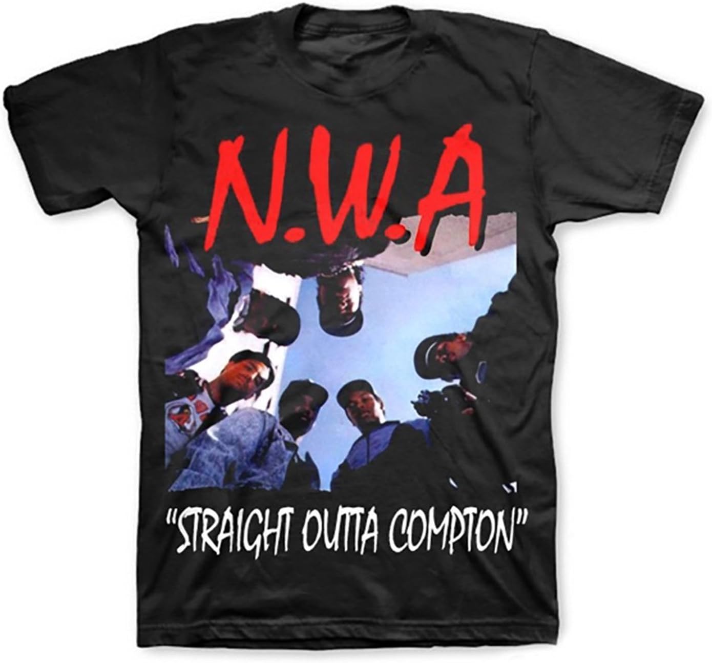 Pliuegy N.W.A (NWA) Straight Outta Compton Men's Black T-Shirt (S-4XL)