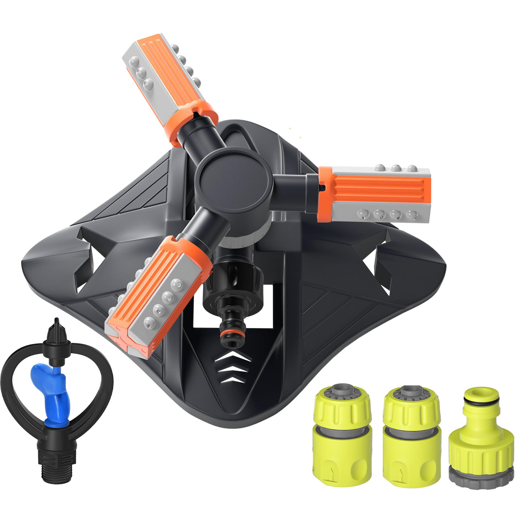 Garden Sprinkler,Automatic 360 Degree Rotating Garden Sprinkler with Quick Connectors