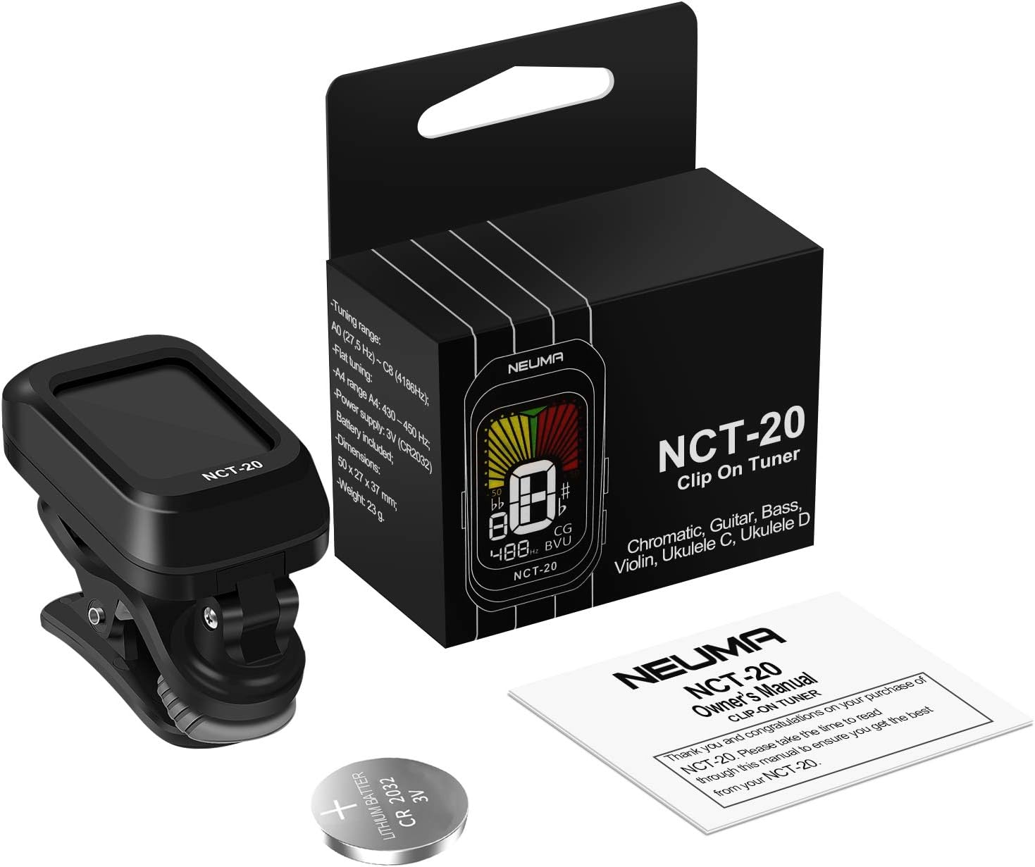 ukelele Neuma Afinador para guitarra eléctrica digital cromática batería  incluida mandolina bajo clip afinador para guitarra acústica violín  Accesorios para músicos y producción musical Afinadores futakuchi-hakata.com
