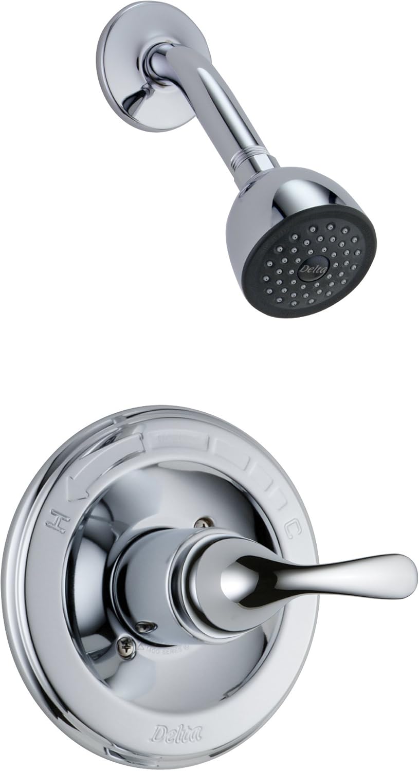 Delta Faucet Classic 13 Series Single-Function Shower Trim Kit with Single-Spray Touch-Clean Shower Head, Chrome T13220 (Valve Not Included),10.00 x 7.00 x 10.00 inches
