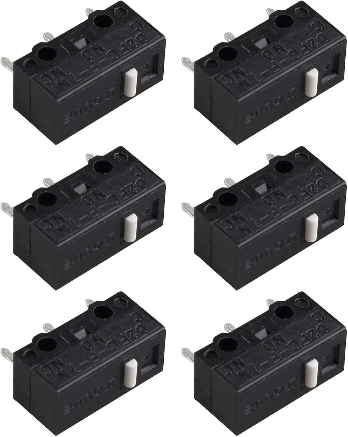 HALJIA 6PCS Micro Switch D2FC-F-7N (10M) Mouse Micro Switch Light Touch Switch Microswitch Repair Kit Compatible with Razer Roccat SteelSeries APPLE MS Computer Mice