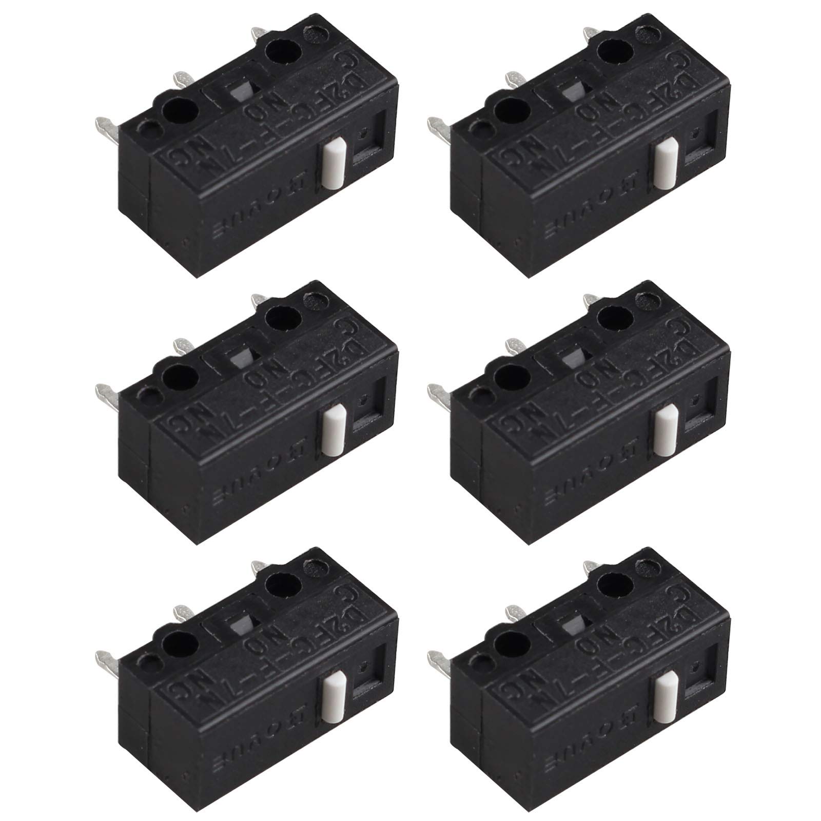HALJIA 6PCS Micro Switch D2FC-F-7N (10M) Mouse Micro Switch Light Touch Switch Microswitch Repair Kit Compatible with Razer Roccat SteelSeries APPLE MS Computer Mice