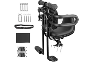 MEGHNA Bike Child Seat Front Mounted for Adult Bike Comfortable Baby Bike Seat with Backrest Adjustable Height and Position Bicycle Child Seat with Foot Pedals for Baby Toddler