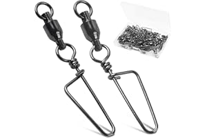 AGOOL Fishing Swivels Snaps Ball Bearing Swivels with Coastlock Snap Saltwater Stainless Steel Fishing Tackle Line Lure Leader Connector 26Lb - 503Lb