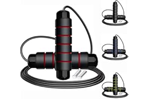 GOONIDY Adjustable Weighted Jump Rope, 9ft Long Tangle-Free Rapid Speed Jumprope for Fitness Exercise Workout Home Gym Double Dutch Crossfit, Battle Skipping Jumping Rope for Women Kid Men Girl Tall Boy