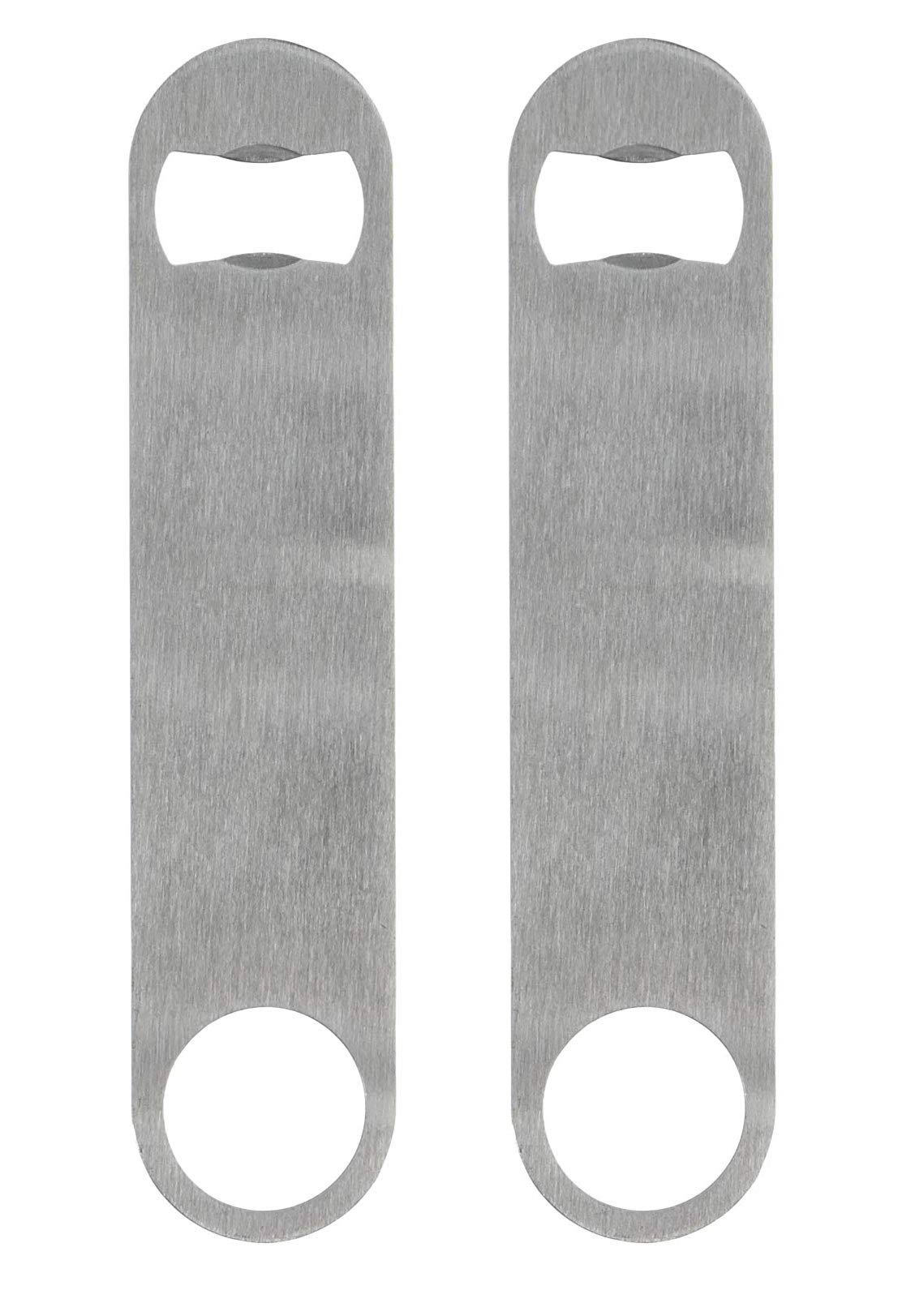 KISEER Heavy Duty Stainless Steel Flat Bottle Opener, 2 Pack Beer Bottle Opener for Kitchen, Bar or Restaurant