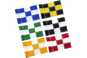 KINGTOP Checkered Golf Flag All 8x6 Inch – 420D Nylon, Tube Inserted – Mini Practice Putting Green Flags for Yard
