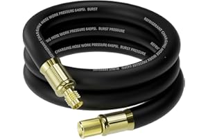 SMZTOOLS 1/2" HVAC Vacuum Hose, 3/8" to 1/4" SAE Fittings High-Flow Refrigerant Hoses, 20 Microns Vacuum Pump Hose Faster HVAC Evacuation and Recovery, 6 Feet Vacuum Certified Refrigerant Hoses