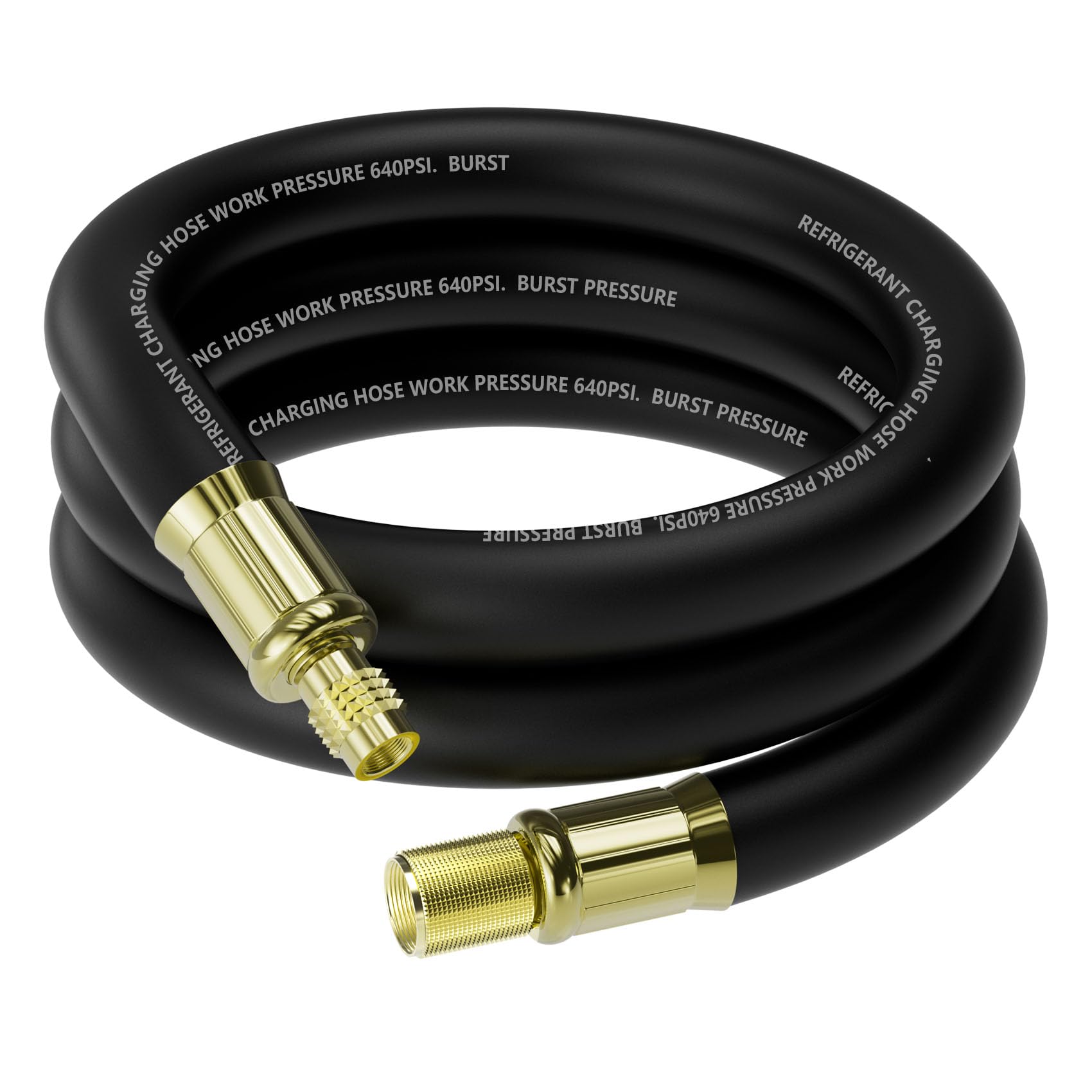 Photo 1 of 1/2" HVAC Vacuum Hose, 3/8" to 1/4" SAE Fittings High-Flow Refrigerant Hoses, 20 Microns Vacuum Pump Hose Faster HVAC Evacuation and Recovery, 6 Feet Vacuum Certified Refrigerant Hoses