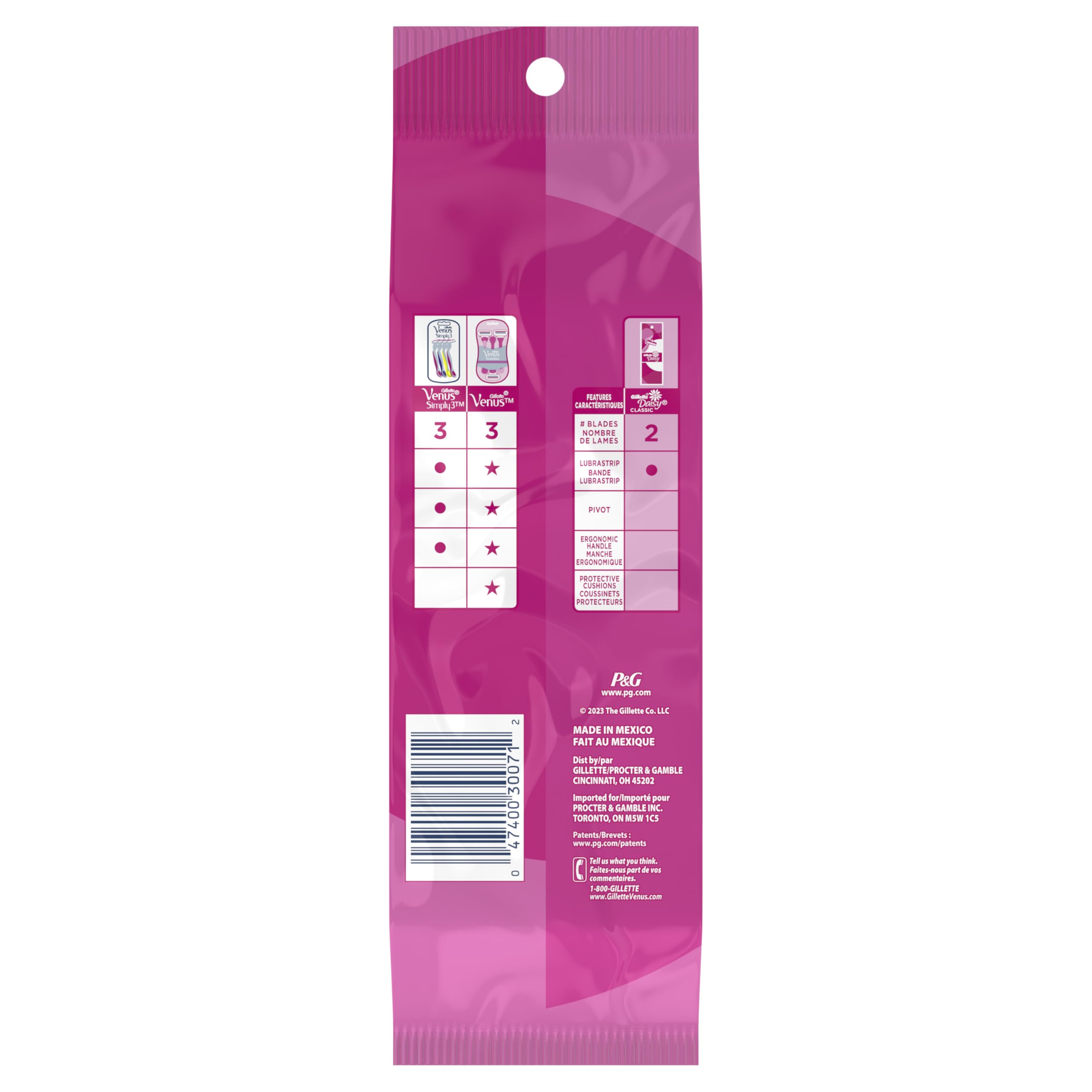Gillette Venus Daisy Classic Disposable Razors for Women, 18 Count, Hair Removal for Women