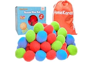 HomeKaren 51 Water Balls Reusable Cotton Splash Toys for Pool, Beach, Outdoor Fun