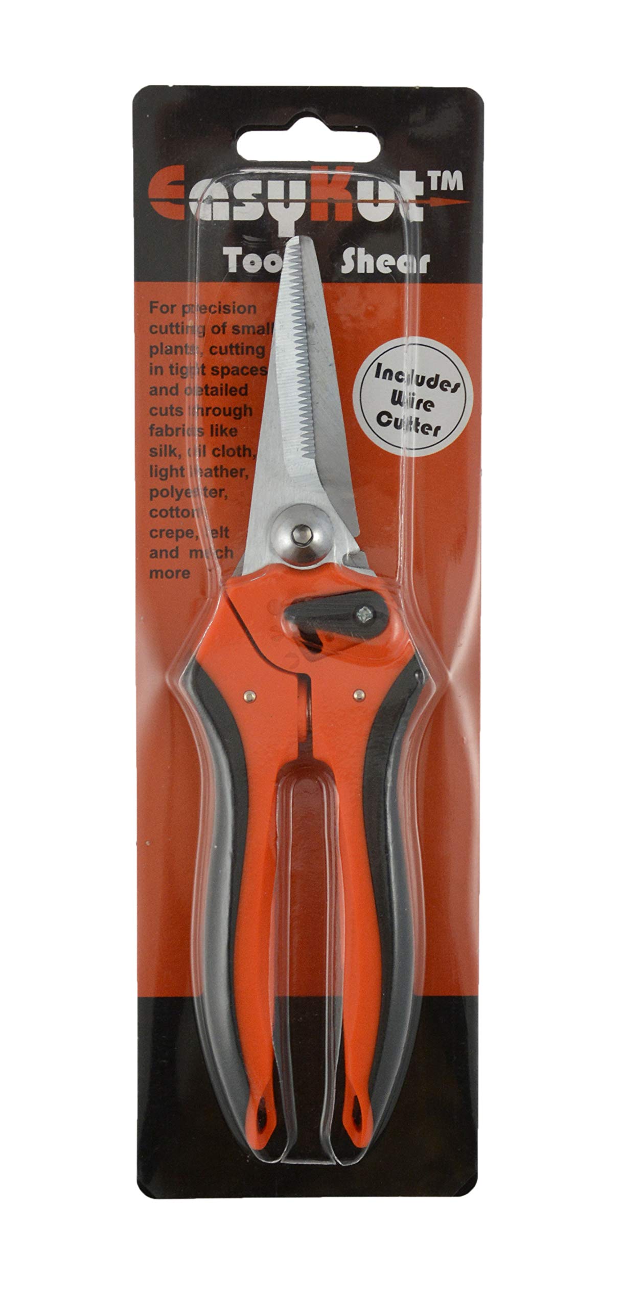 EasyKut Garden Tool Shears, Orange and Black