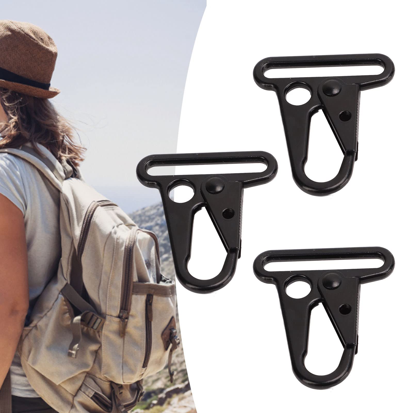 Tactical Gear Clips 10Pcs Enlarged Mouth Clips Metal Keyring Buckle Hang Buckle Sling Clip Keychain Snap Hooks for Outdoor Bag Backpack Molle Webbing Belt