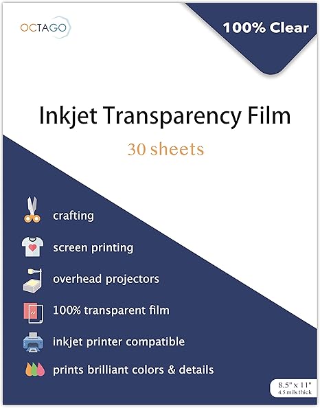 transparency sheets for inkjet printers