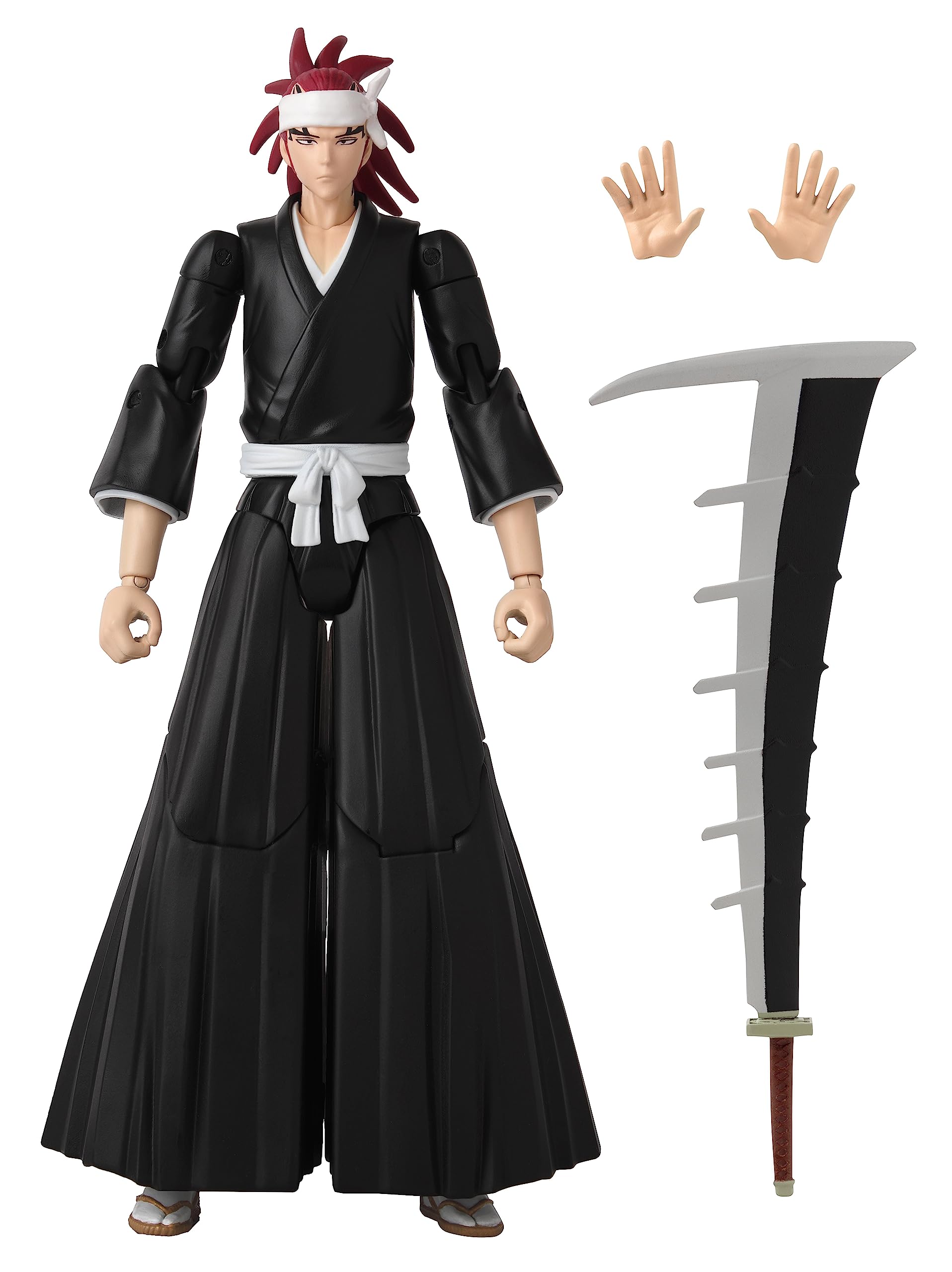 ANIME HEROES Bleach Figures Abarai Renji Action Figure Articulated Anime Figure With Swappable Arms And Faces Bandai Bleach Action Figures, 17 cm