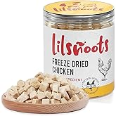 LILSNOOTS Freeze Dried Chicken Treats for Dogs Cats Single Ingredient Raw Chicken Breast Cube Pet Food Training Treats High Protein Low Fat Weight Control Grain&Gluten&Rawhide Free No Additives 4.6oz
