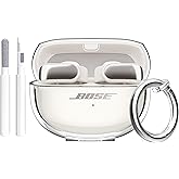 Aircawin for Bose Ultra Open Earbuds Case Clear 2024,Full Protective Shockproof Soft Transparent TPU Cover for Bose Open Ear Wireless Earbud Headphone Accessories with Carabiner and Cleaning Pen-Clear