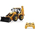 JAMARA 404980 JCB Loader 1:20 2.4GHz, Lift/Lower/tilt, Boom and Rear Shovel and Excavator Manual, 2 Wheel Drive, Realistic Engine Sound (can be Switched Off), Yellow, One Size