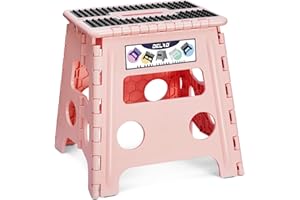 Delxo Folding Step Stool 13 Inch,Non-Slip Foldable Stools for Kids & Adults Up to 300 LBS,Kitchen Collapsible Fold Up Steppin