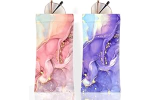 Anikathy 2Pcs Sunglass Eyeglass Glasses Case Soft PU Leather with Cleaning Cloth Cute Glasses Pouch Bag for Men Women Girs