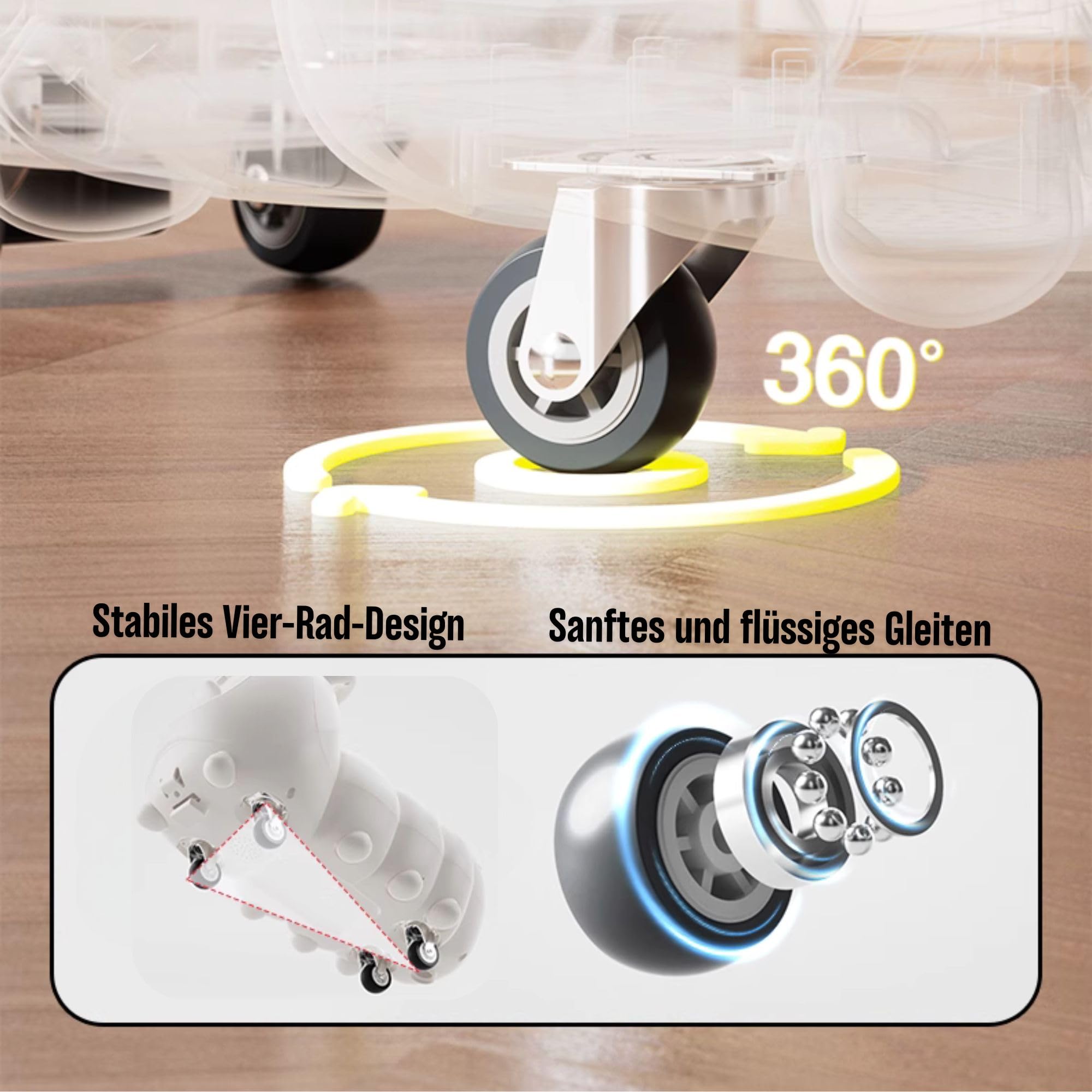 3in1 Rutschfahrzeug Babyroller + Schaukeltier + Balancierbrett, Yoyo Babyrutscher Rutschauto Geschenke ab 10 Monaten, PP Material, BPA-frei, max. 30kg, Gelb 4