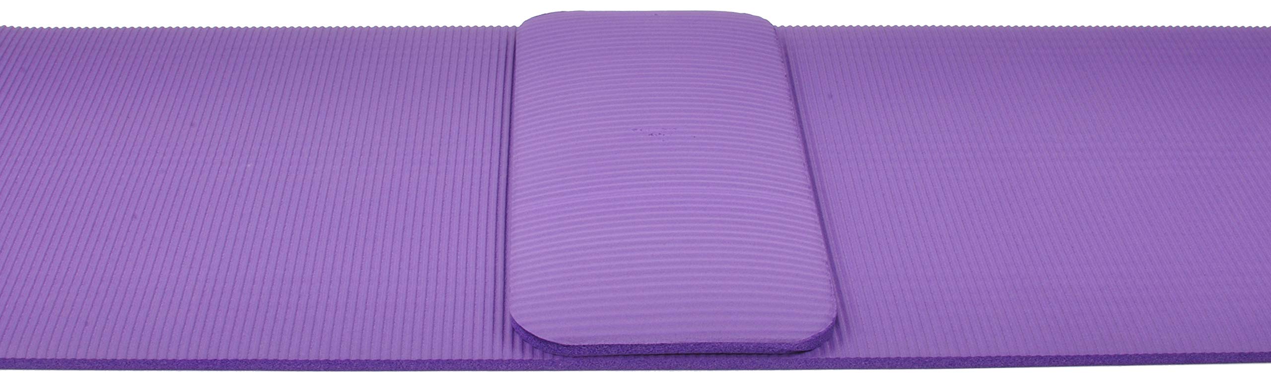 Fitvids All Purpose 1/2-Inch Extra Thick High Density Anti-Tear Exercise Yoga Mat and Knee Pad with Carrying Strap, Purple - Image 4
