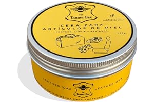 TANNER BEE | CERA DE ABEJA PARA LIMPIAR Y RESTAURAR PIEL O CUERO DE SILLONES, INTERIOR DE COCHE, ZAPATOS, TENIS, BOLSOS, CHAMARRAS, CUALQUIER ARTÍCULO DE PIEL Y MUEBLES DE MADERA.