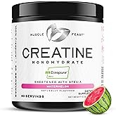 Muscle Feast Creapure Creatine Monohydrate Powder, Vegan Keto Friendly Gluten-Free Easy to Mix, Muscle Recovery Supplement, Creatine for Muscle Growth, Flavored Creatine, Natural Watermelon, 300g