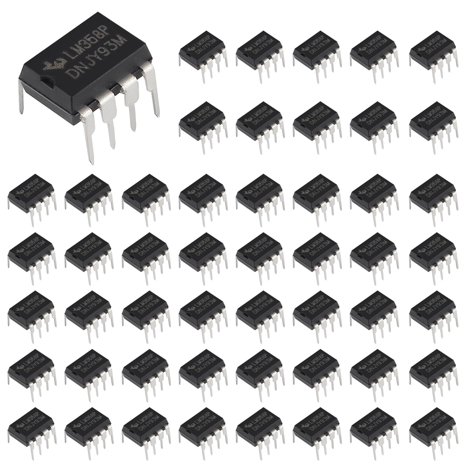 50Pcs LM358P Operational Amplifier IC Om-Amp DIP-8 with Machined Contact Pins LM358 IC Dual Operational Amplifier Integrated Circuit for Sensor Signal Processing, Signal Conditioning