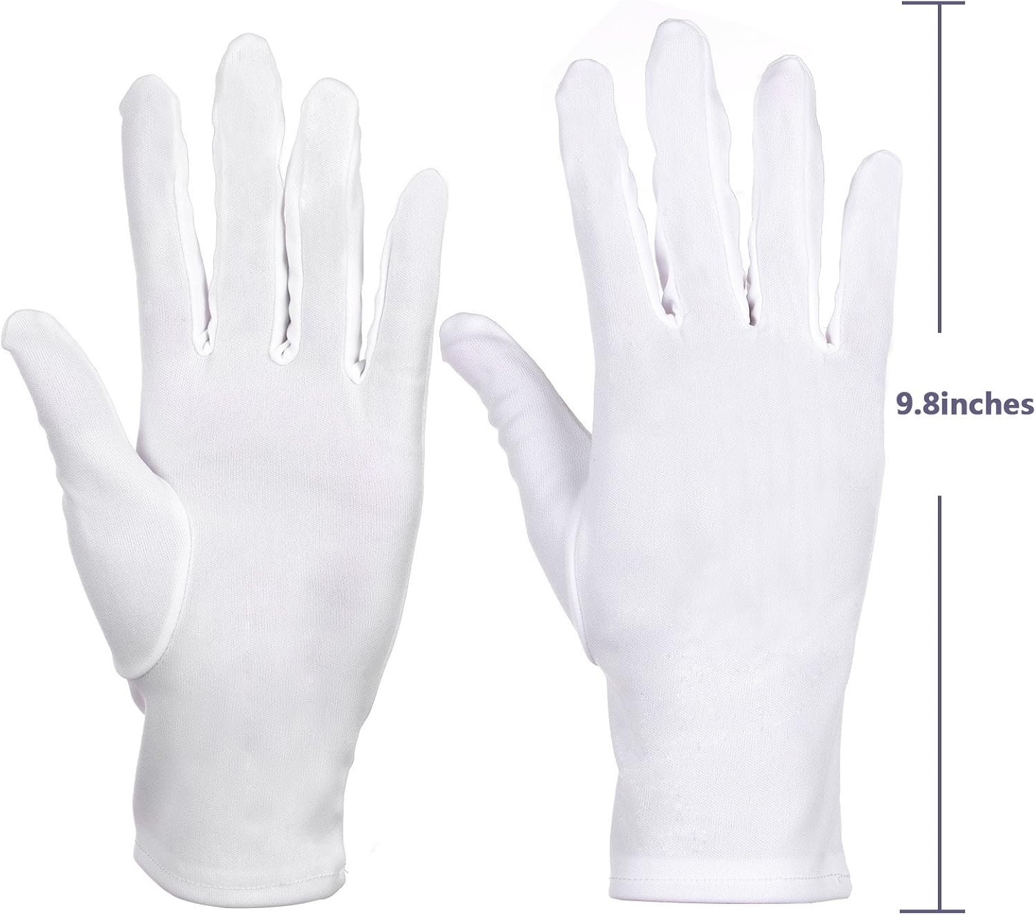 Sumind 3 Pairs Nylon Gloves White Parade Costume Gloves for Police Formal Tuxedo Honor Guard and Special Occasions (Smooth Design): Clothing